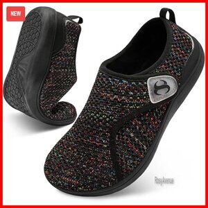 Wide Width Adjustable Walking Shoes Zero Drop Sneakers Diabetic Neuropathy